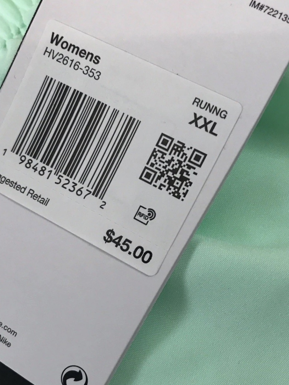 Nike Women's One Swoosh Dri-Fit Mid-Rise Mint-Green Running Shorts(HV2616-353) - Picture 7 of 7
